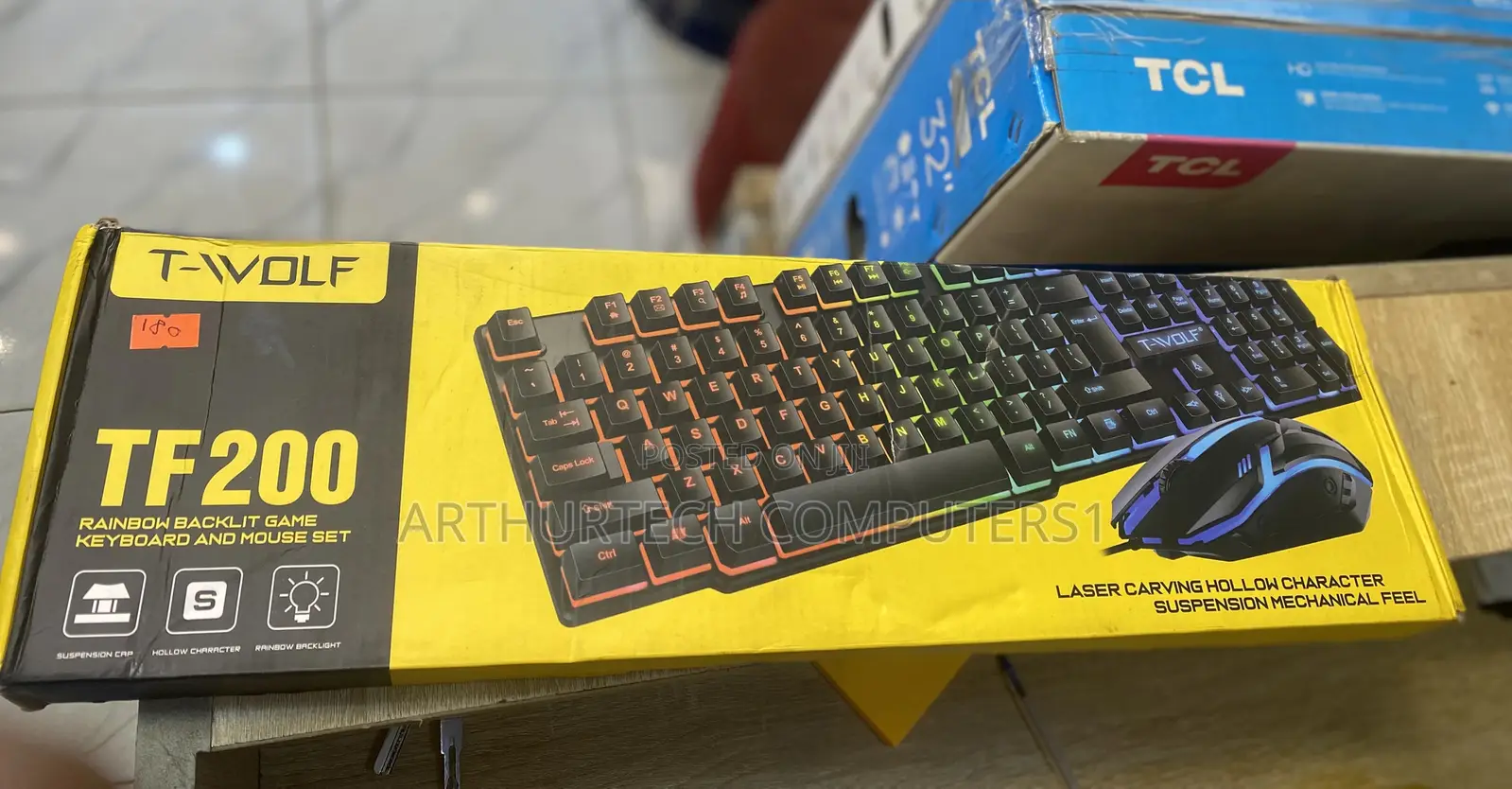 T-Wolf Tf 200 Rainbow Backlit Game Keyboard and Mouse Set