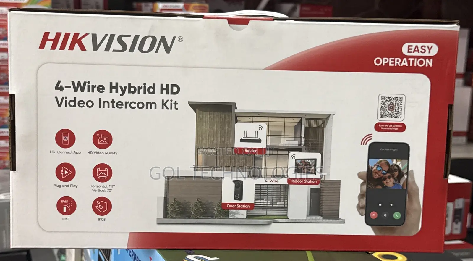 Hikvision 4-Wire Hybrid Hd Video Intercom Kit Ds-Kis313-P(B)
