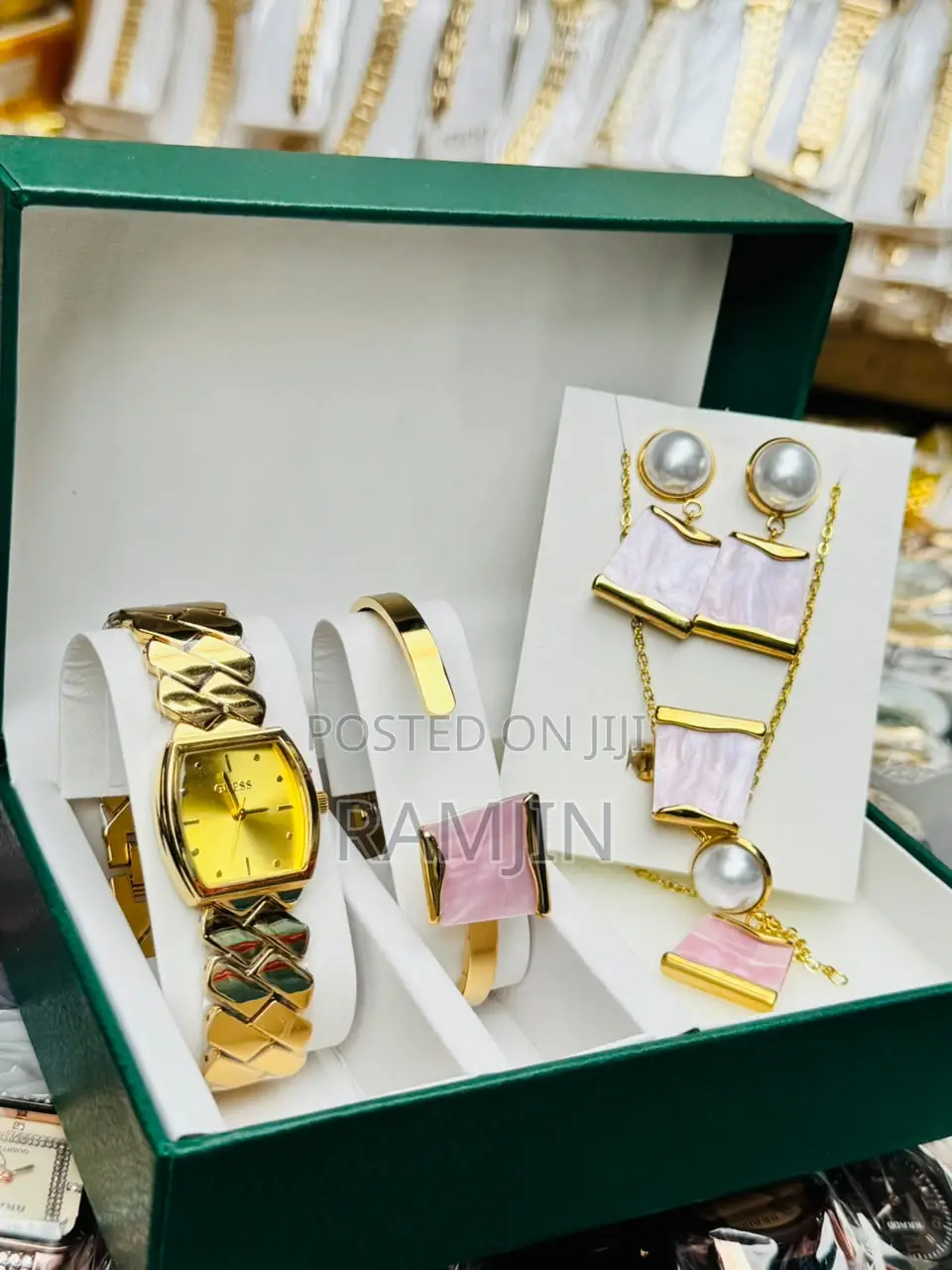 Lady's Luxury Watches + Bracelet, Necklace, Earrings Set