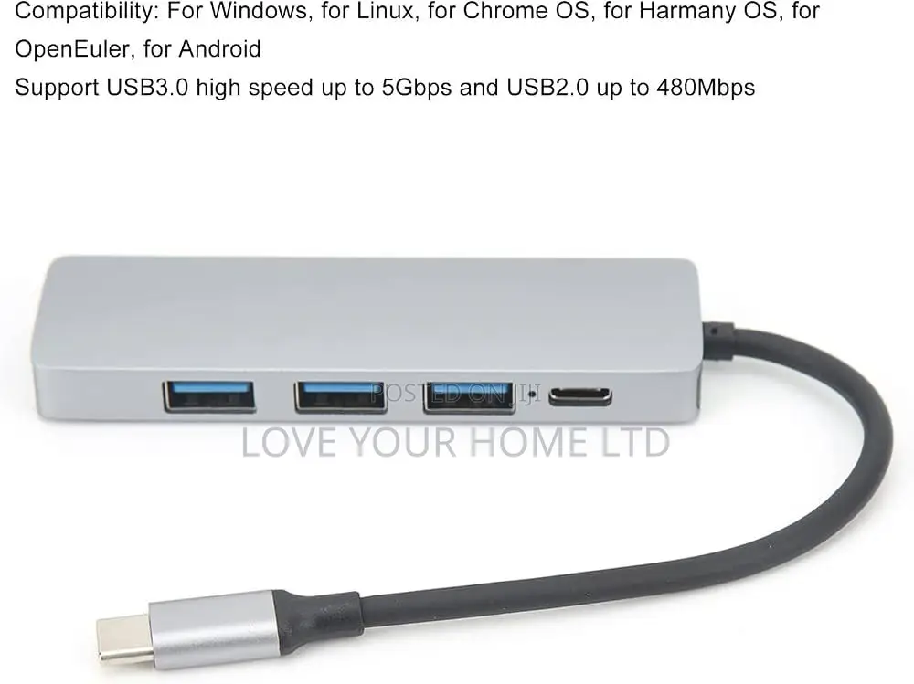 5-in-1 Usb-C to Hdmi Multiport Adapter With Usb 3.0 Ports
