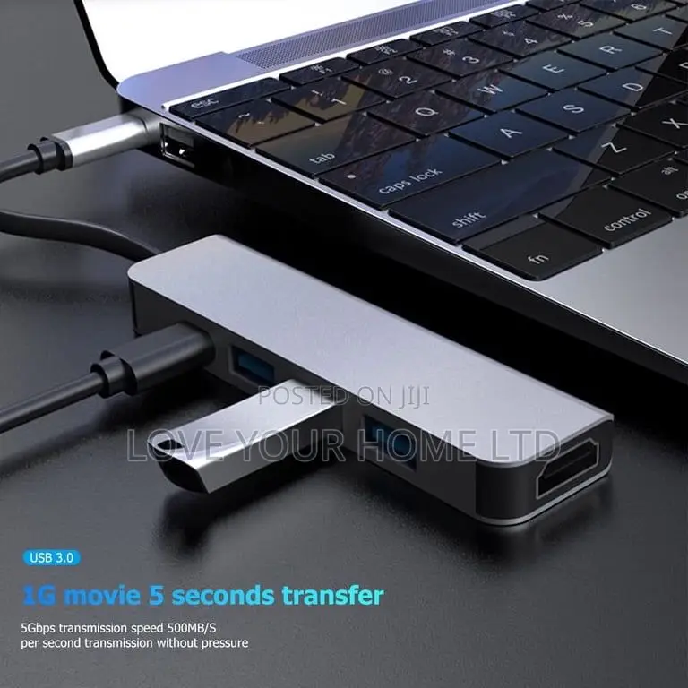 5-in-1 Usb-C to Hdmi Multiport Adapter With Usb 3.0 Ports