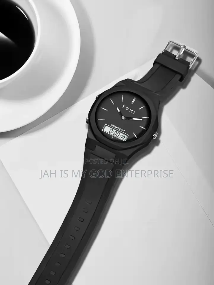 Tomi T238 Men's Electronic Trendy Simple Wristwatch-Black