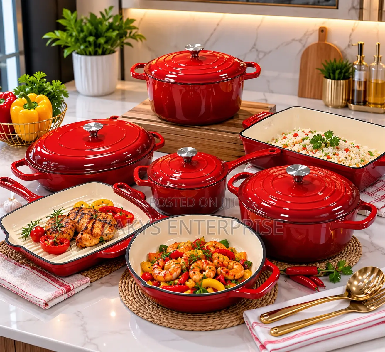 Cast Iron Set Cookware Set 11pcs
