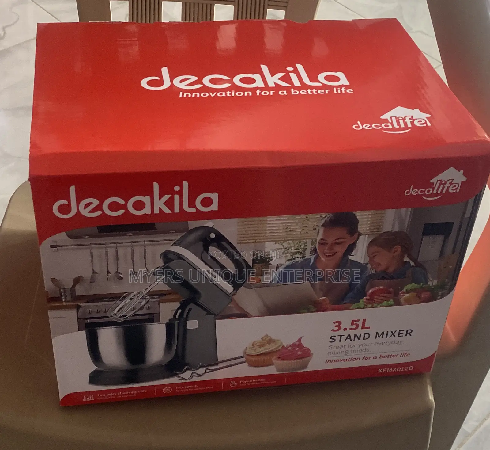 Decakila 5 Speed Stand Mixer(3.5l),Easy Popping Button Control
