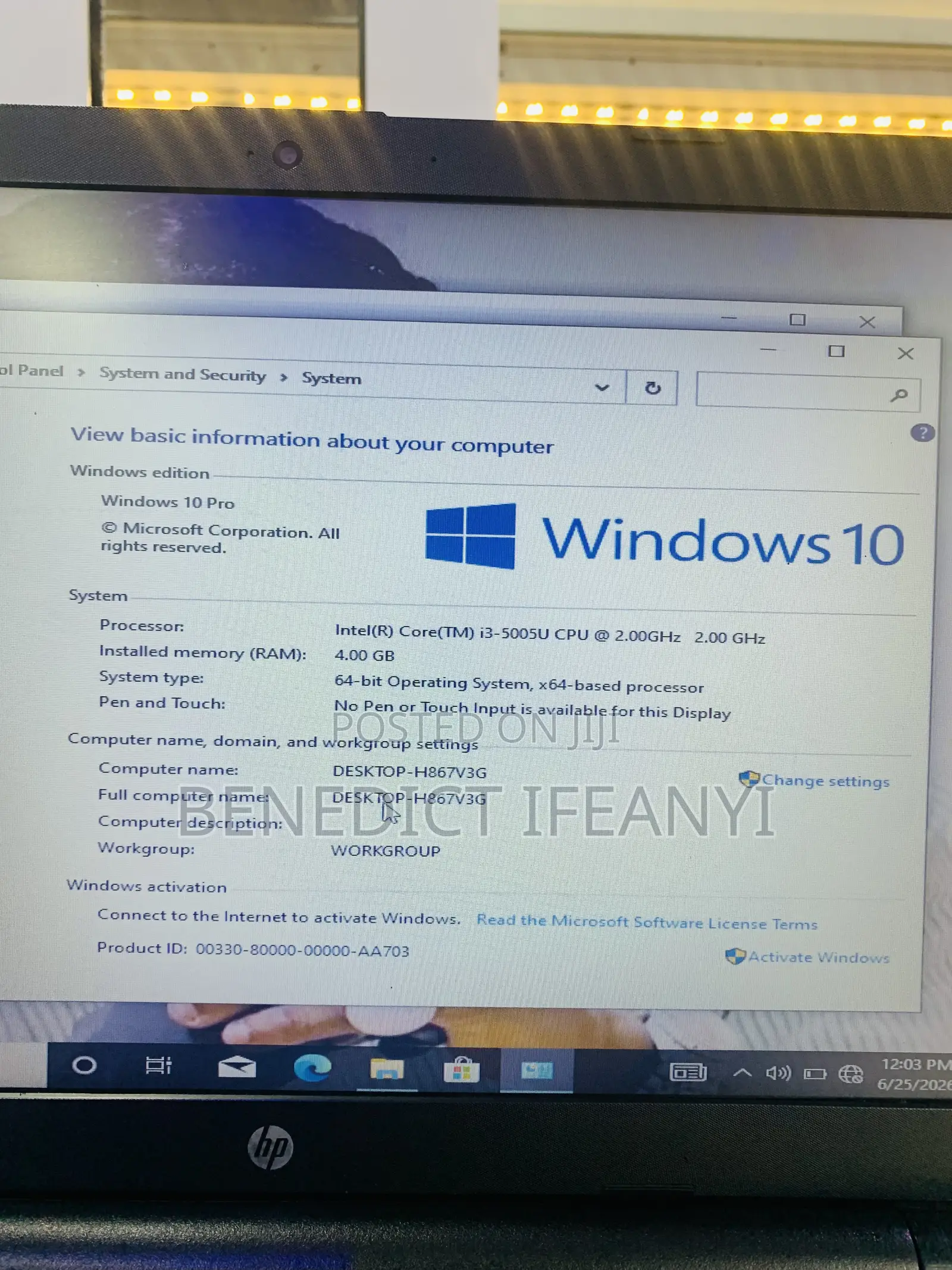 Laptop HP 15-dy2075tg 4GB Intel Core i3 HDD 500GB