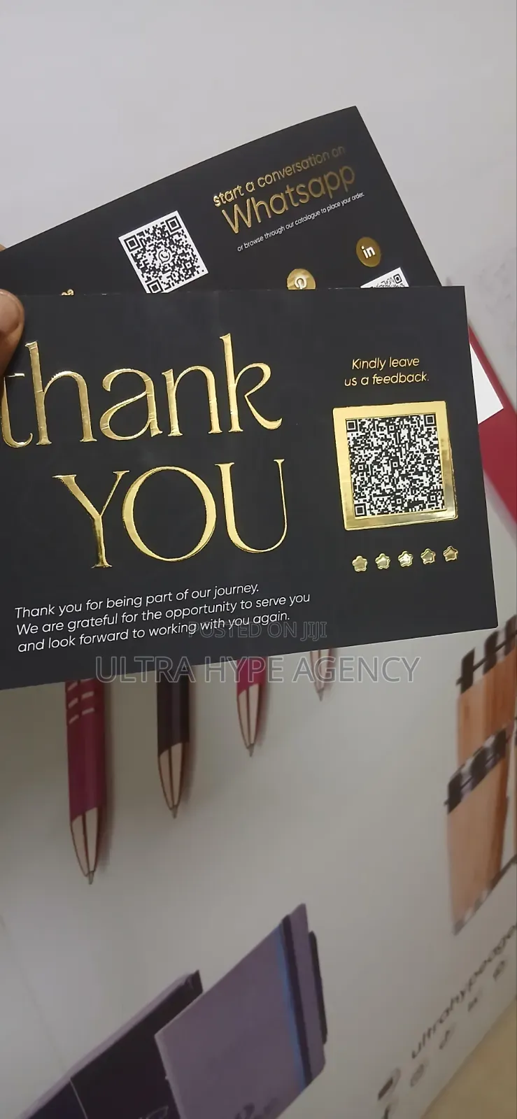 3d Gold Thank You Card