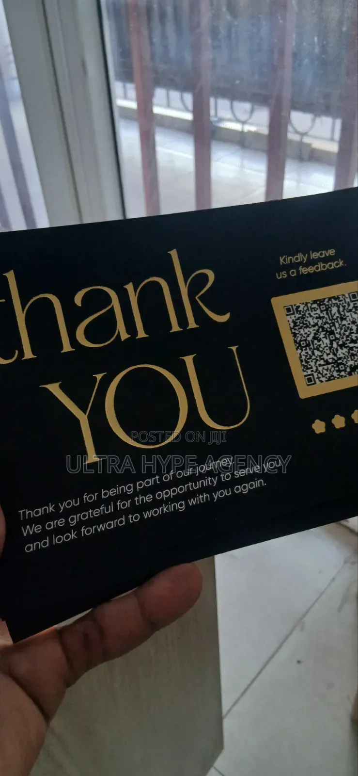 3d Gold Thank You Card