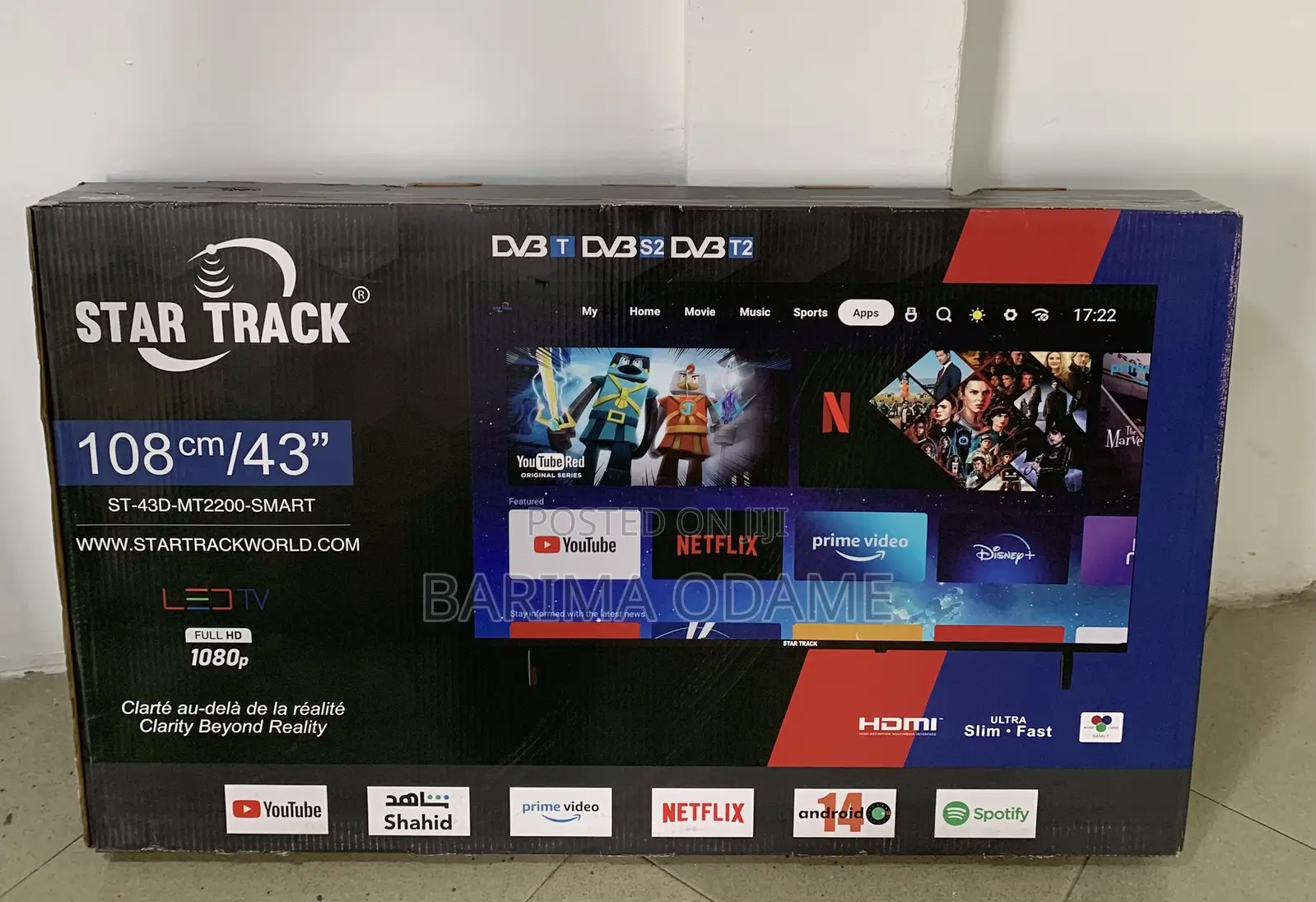 43inches Star Track Smart Hd Ultra Slim Android Tv.Google,Youtube Etc