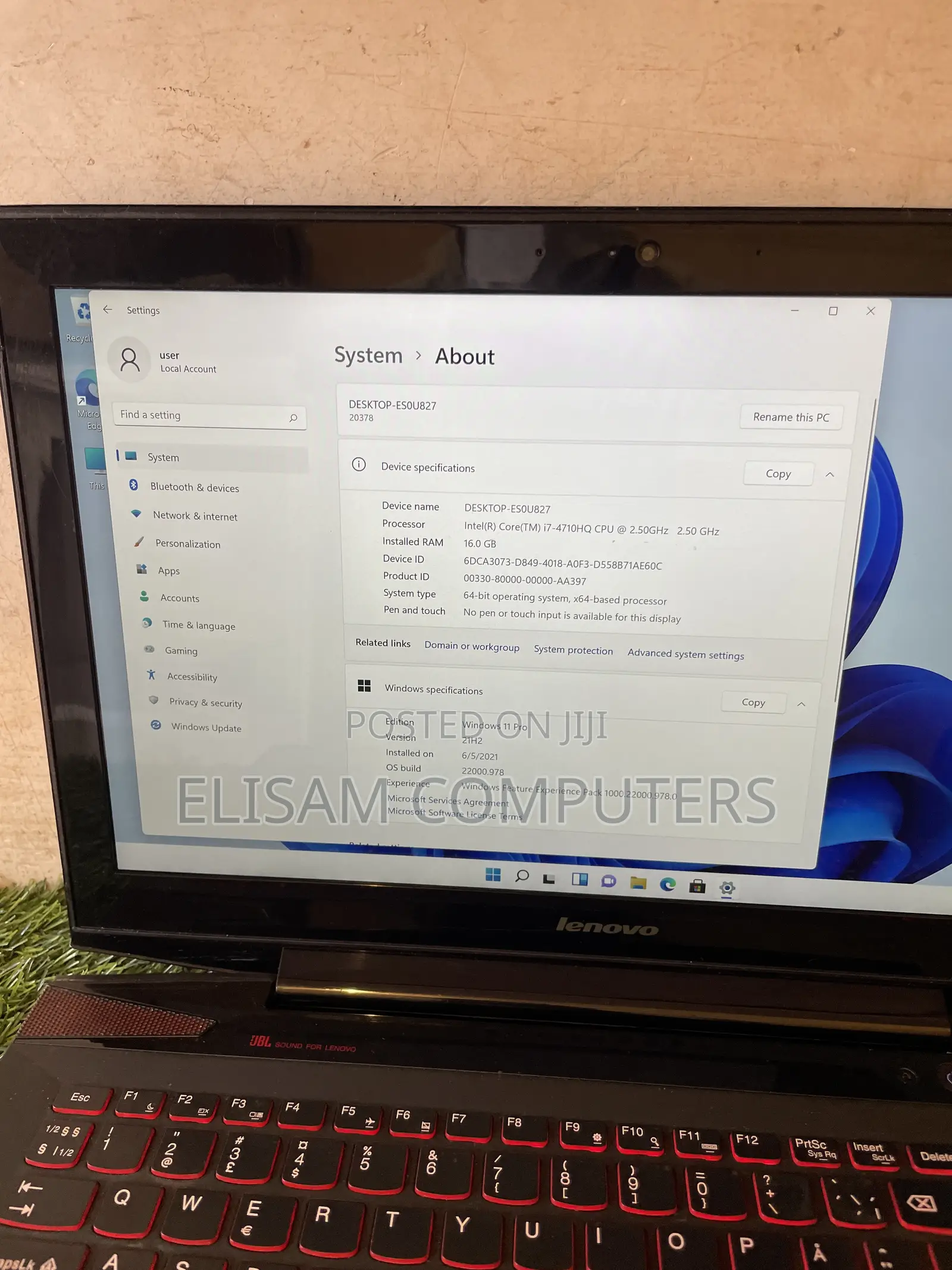 Laptop Lenovo Y50 16GB Intel Core i7 SSD 256GB