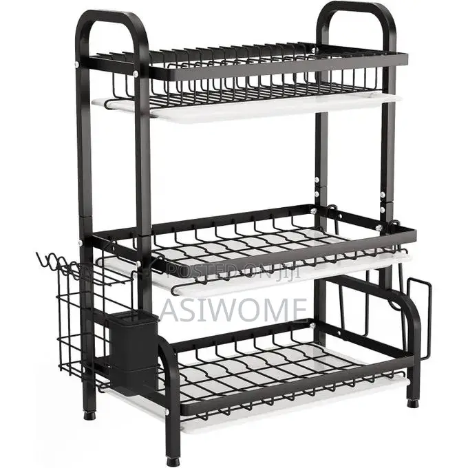 Dish Drying Rack, Metal 3-Tier Large Capacity Dish Rack