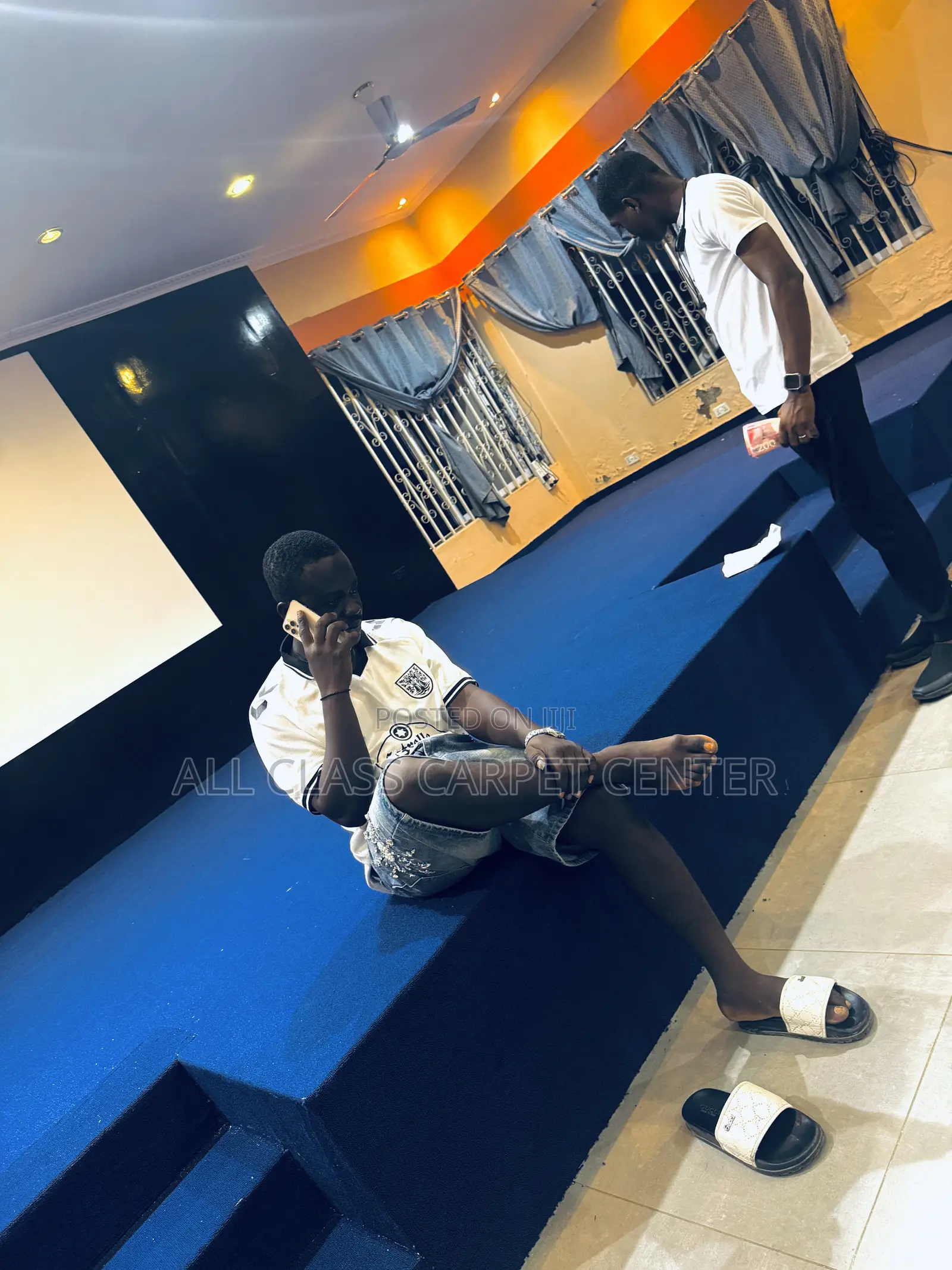 Navy Blue Heavy Industrial Floor Carpet for Church Auditorium