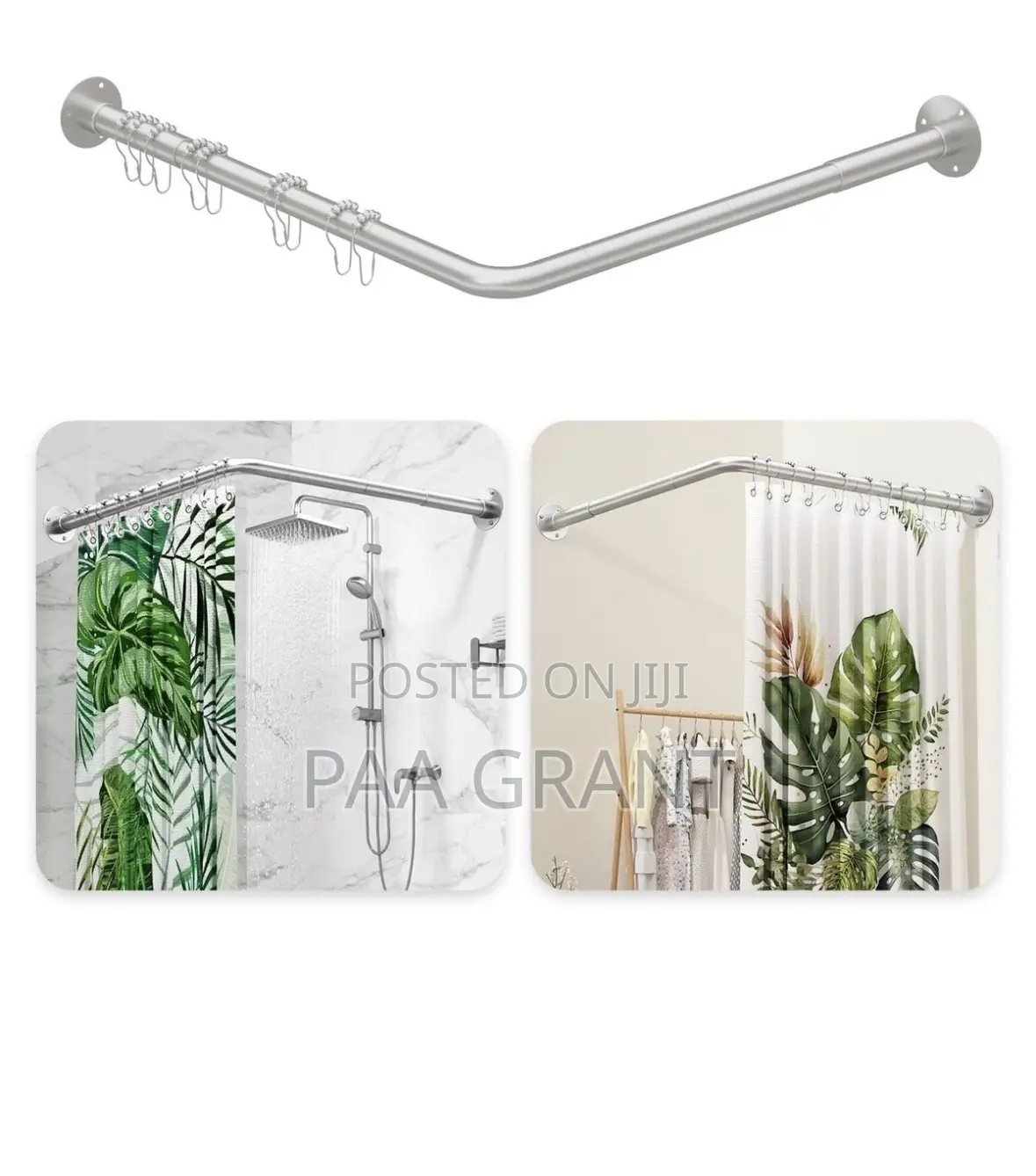 Rust Resistant Reclining Adjustable Shower Curtains Rods