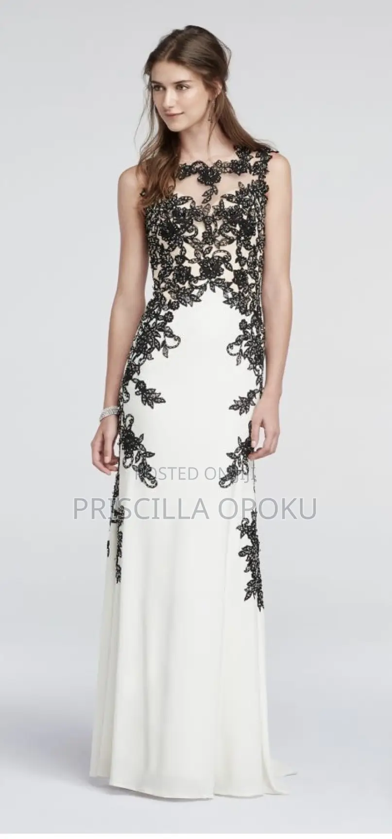White And Black Gown In Size 6/8