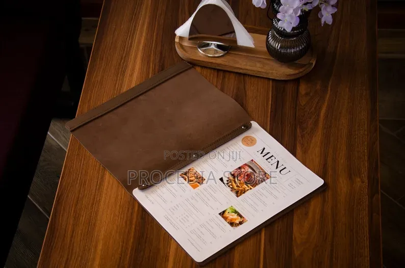 Leather Menu Cover for Restaurants Apartments Room