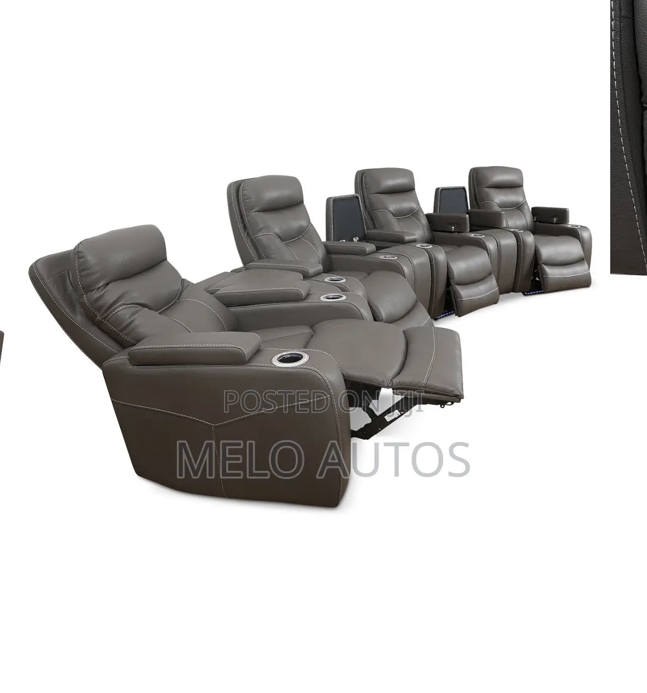 10-Pc Leather Theater Electric Recliner Sofa