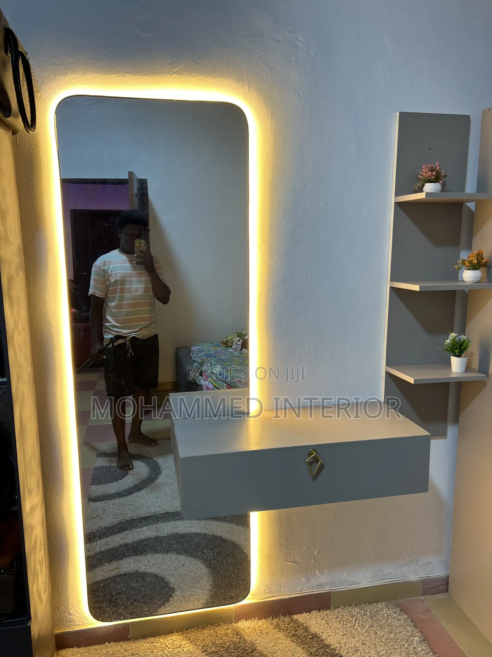 Full Body Mirror With Drawer