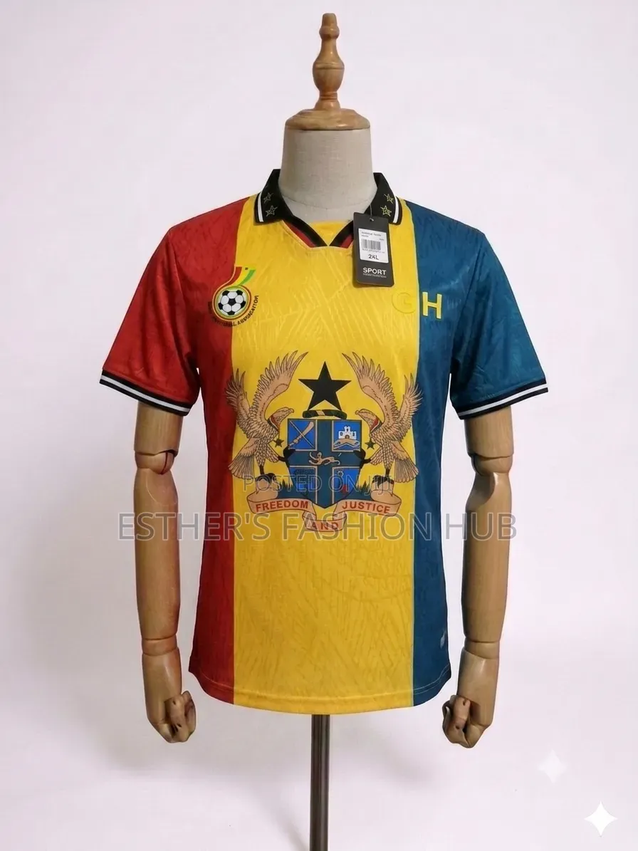 Ghana Jersey 24/25 Yellow ( With World Cup Patchesom the Arm )