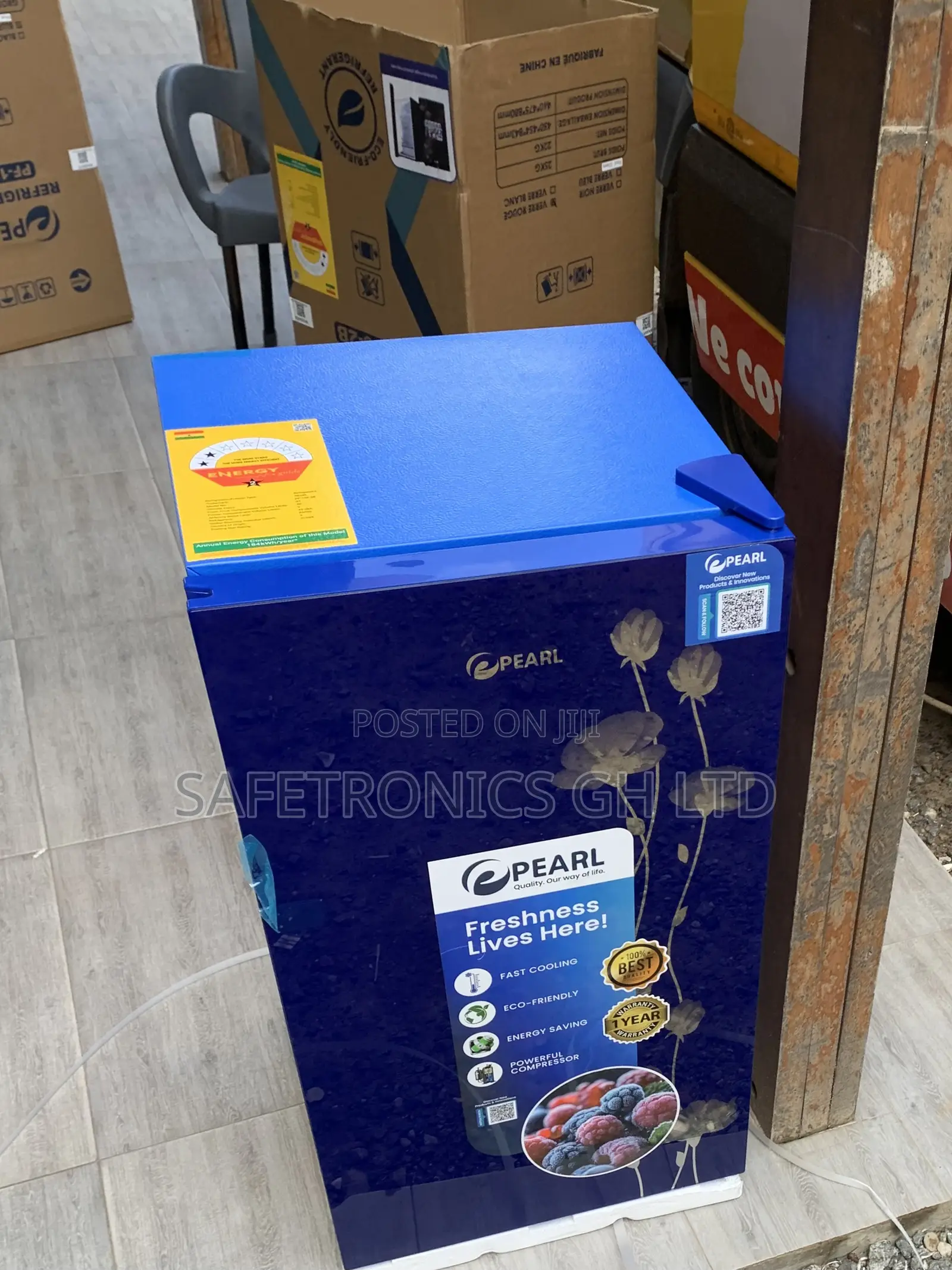 Newly Virtual Blue Pearl 95liters Double Door Table Top Fridge