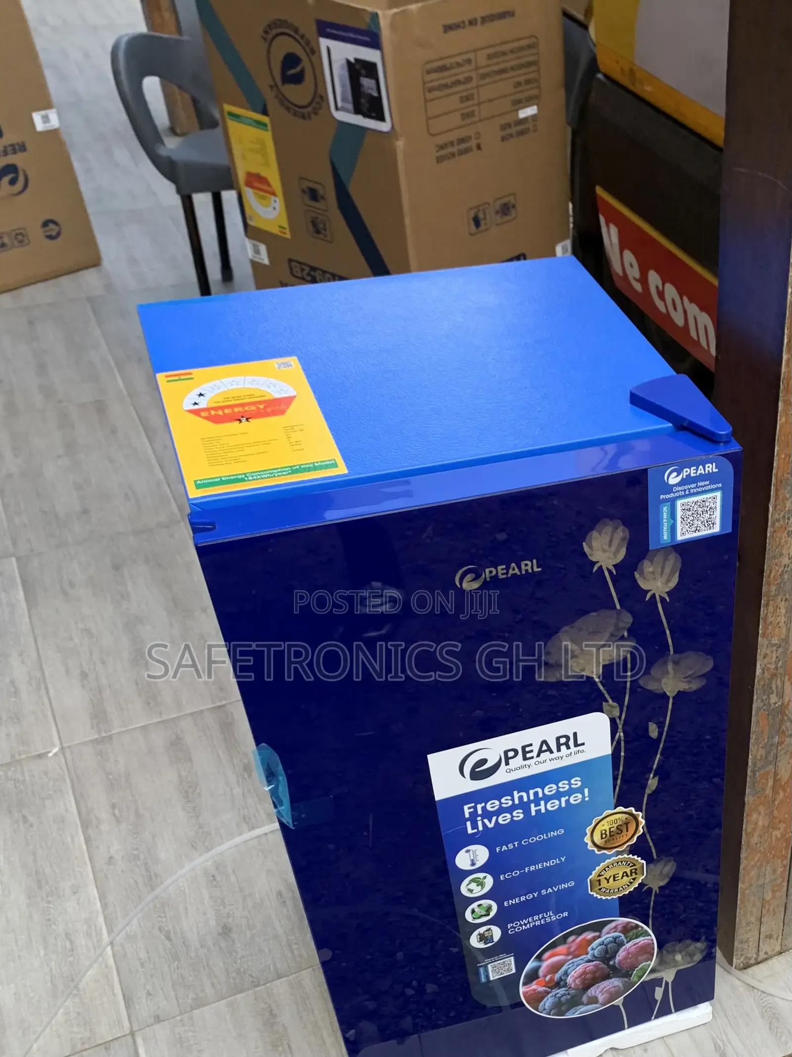 Newly Virtual Blue Pearl 95liters Double Door Table Top Fridge