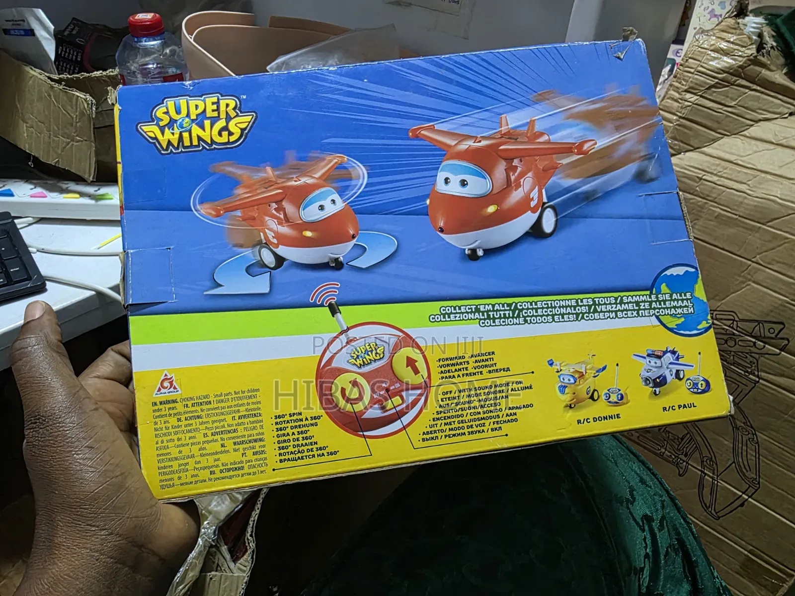 Super Wings, Remote Jett Toy, 360-Degree Rotation, Lights, and Sounds