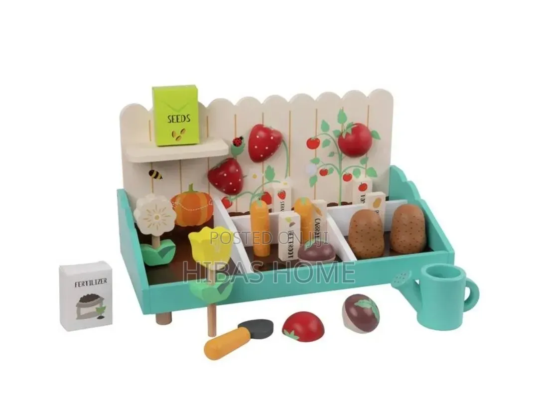 Chad Valley Wooden Vegetable Growing Set
 for Kids Role Play Toys