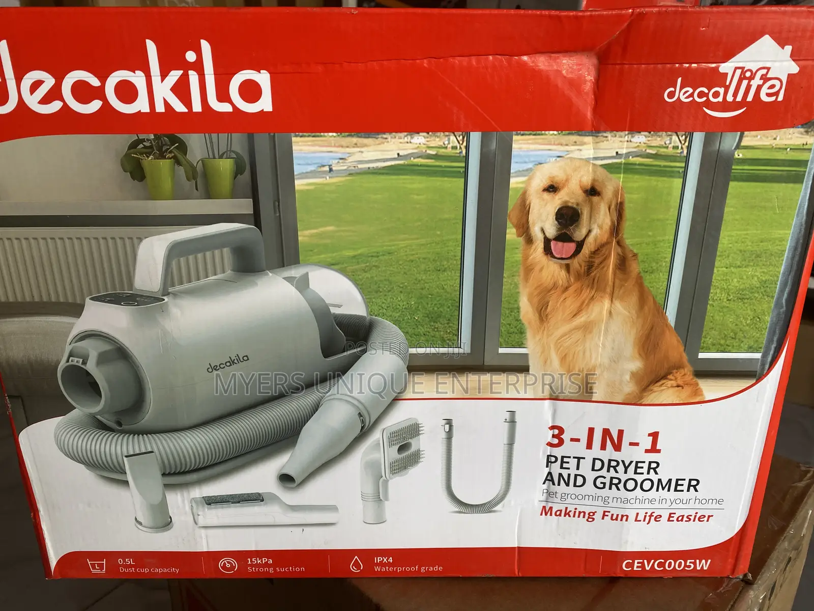 Decakila 3in1 Pet Dryer Groomer-Dry Vacuum Brush