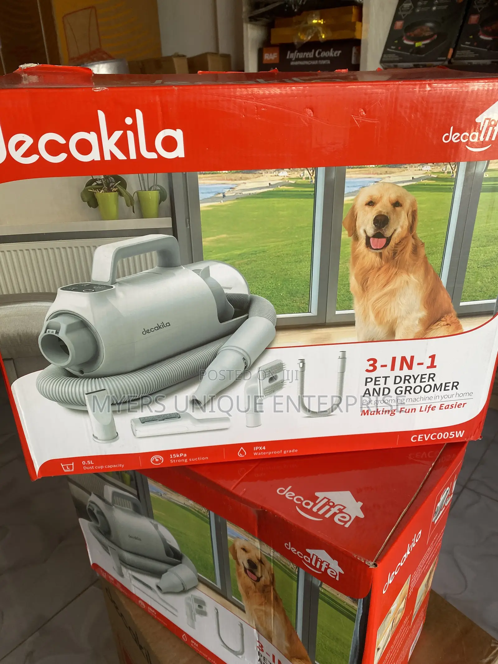 Decakila Dog Cat Groomer-Dry Brush Vacuum Set