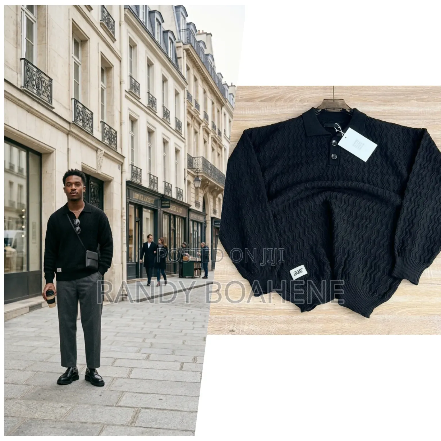 The Olive Chevron Knit Polo