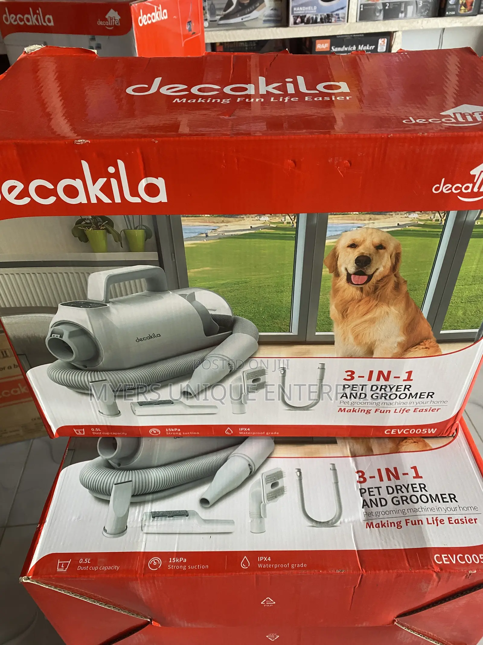 Decakila Pet Bath Dryer-Gentle Air+Vacuum Brush
