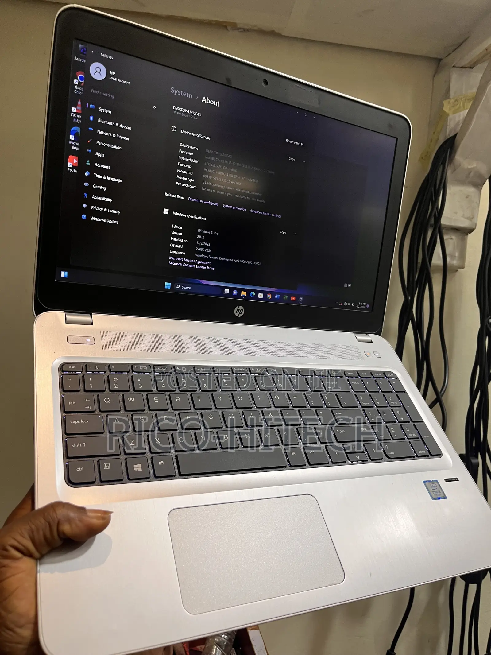 Laptop HP ProBook 450 G4 8GB Intel Core i5 SSD 256GB