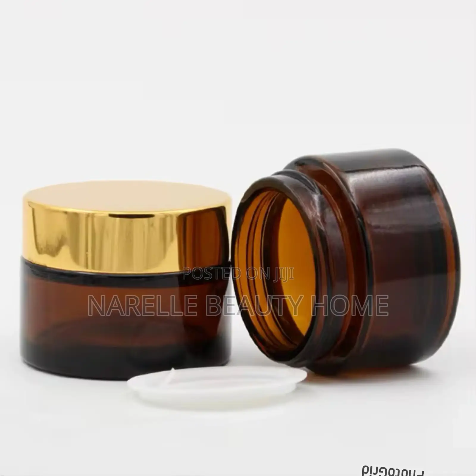 30g Amber Glass Jar With Gold Cover