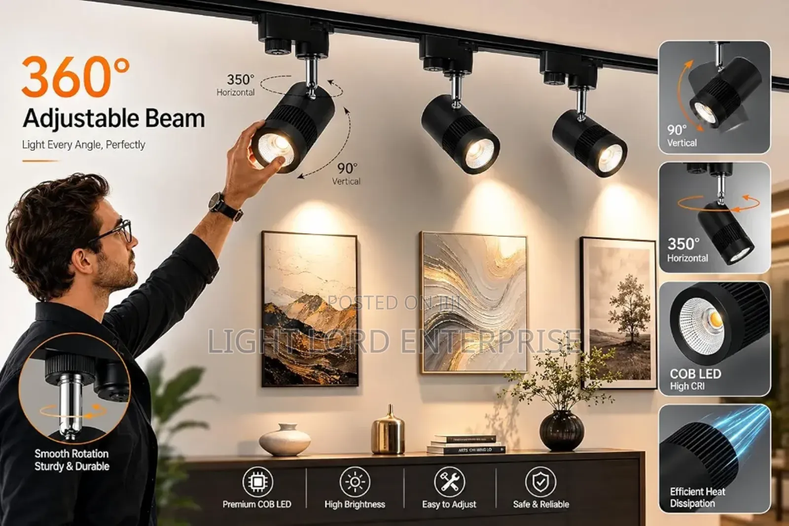 Adjustment 360 1set Led Track Light