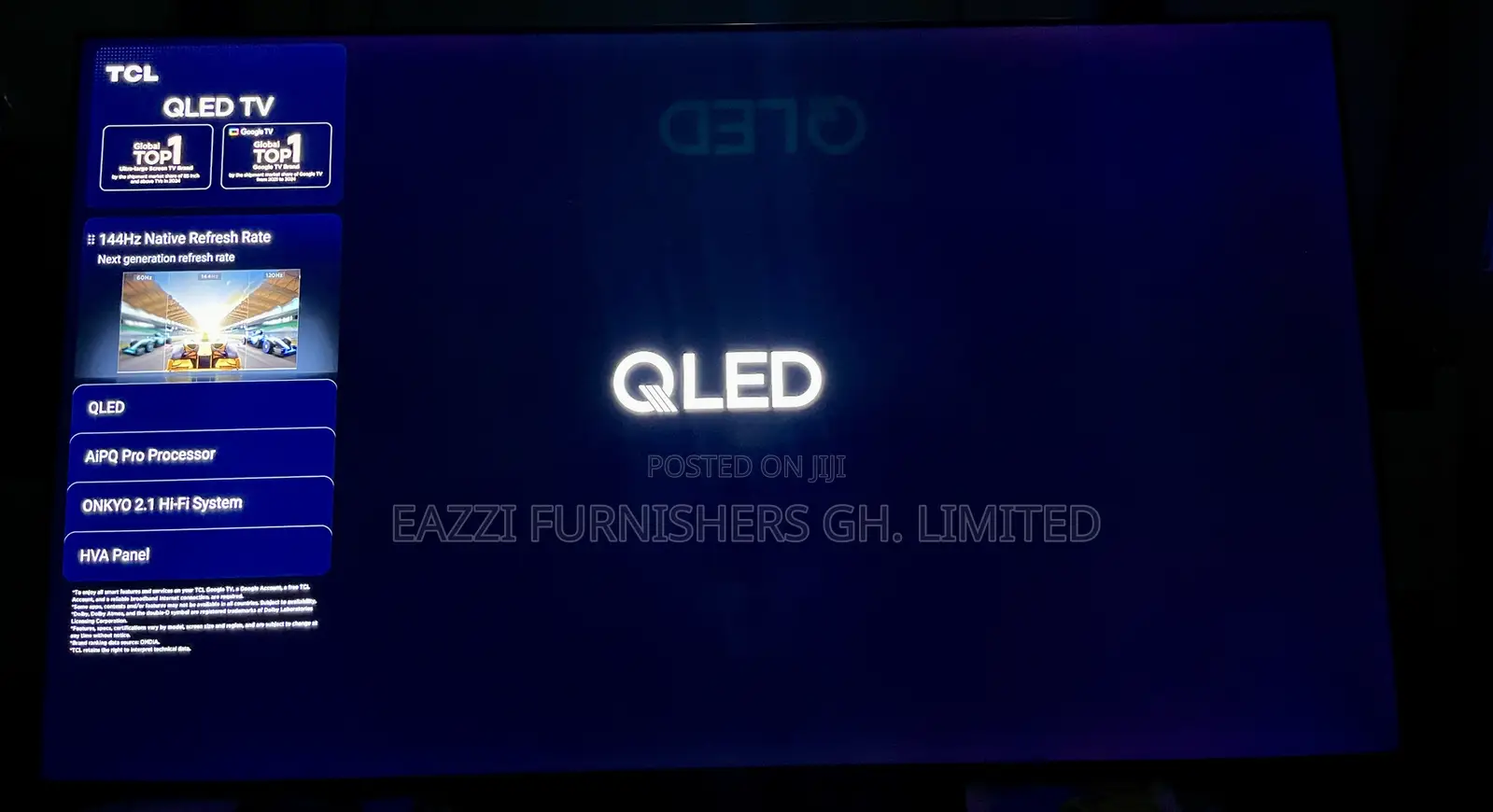 Quality Premium Qled 65 Inches 144 Hz Gaming TCL 65p8k Smart Uk Tv
