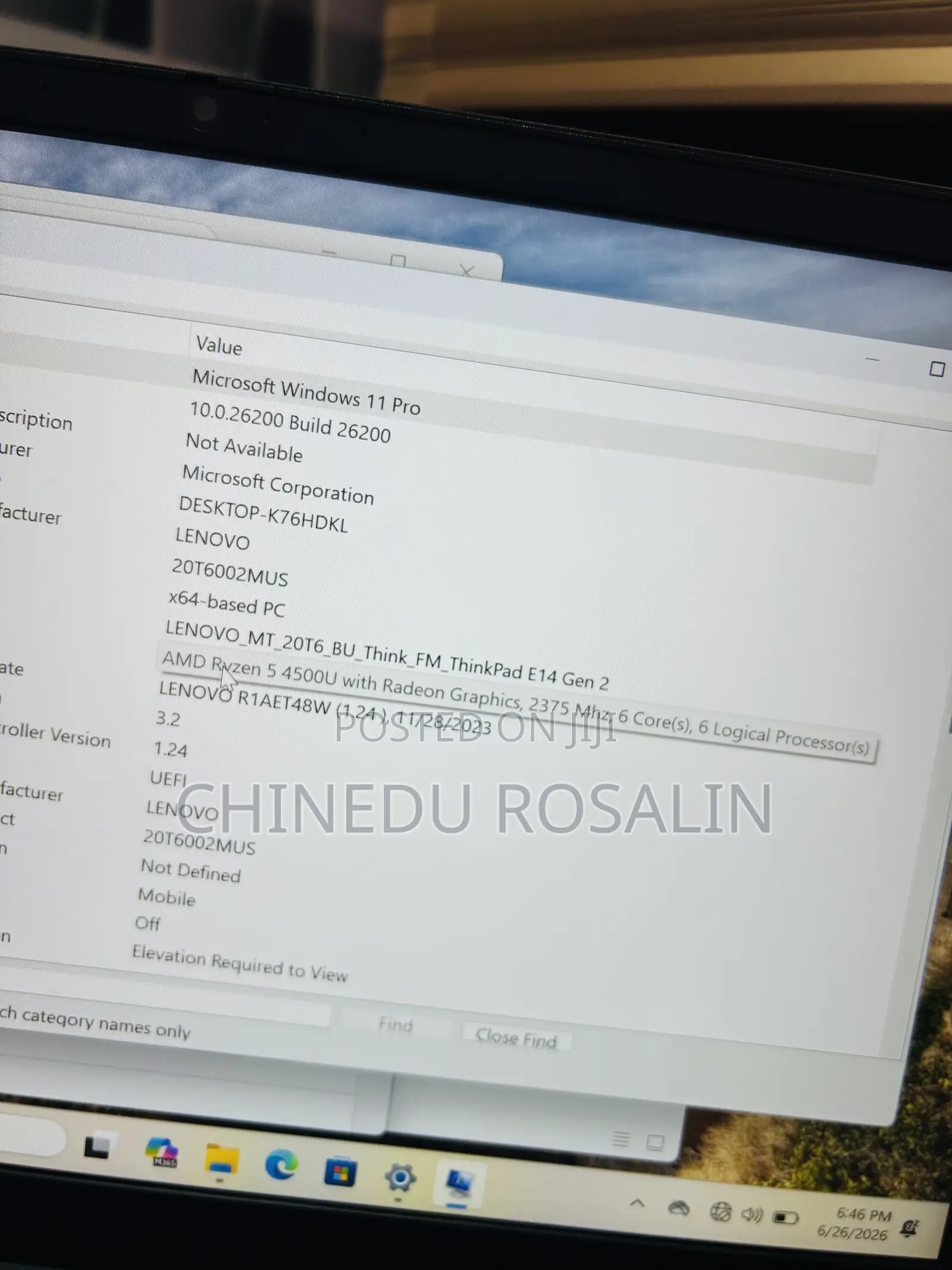Laptop Lenovo ThinkPad E14 Gen 2 16GB AMD Ryzen 5 SSD 256GB