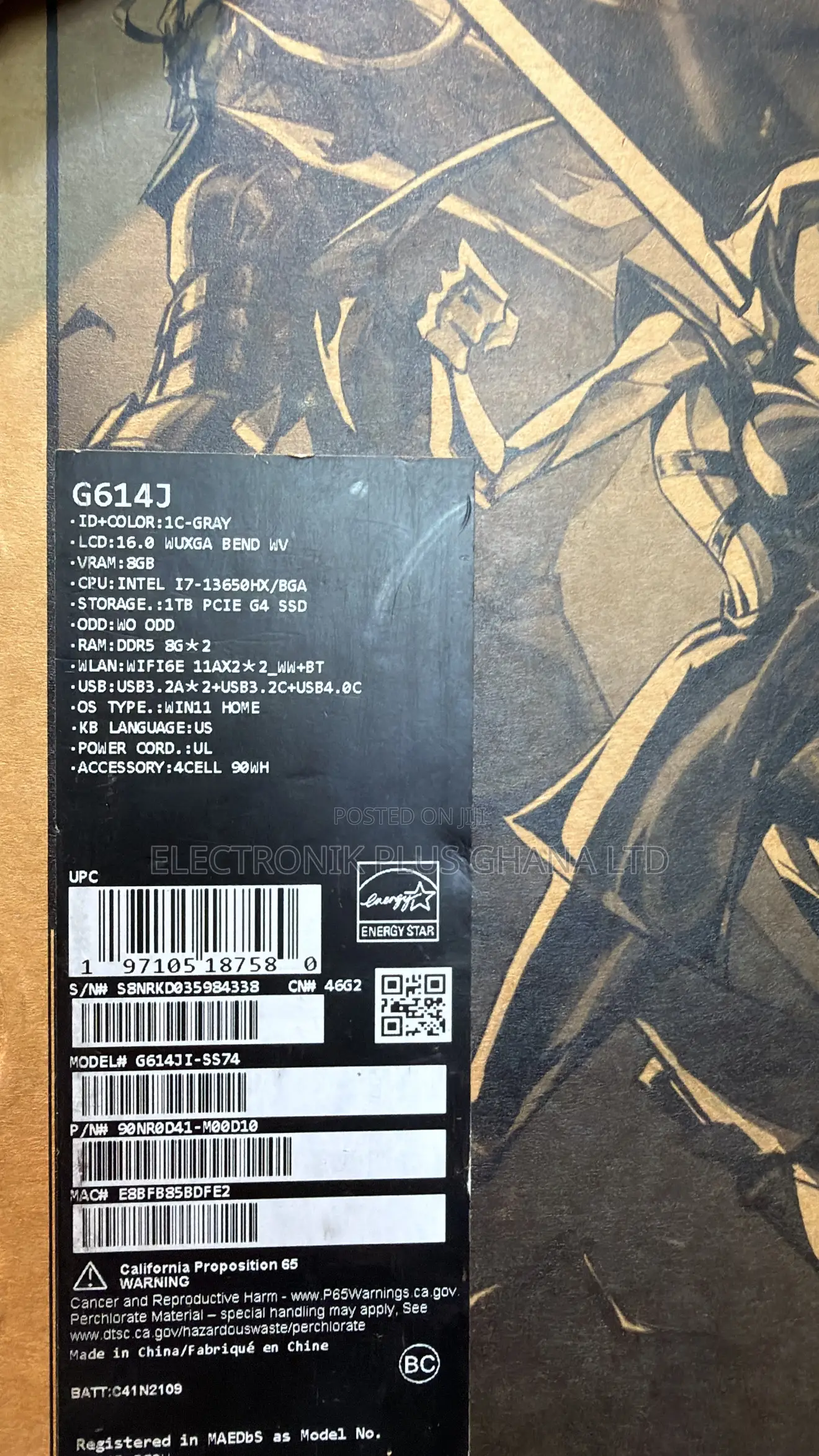 New Laptop Asus ROG Strix G16 G614 16GB Intel Core i7 SSD 1T