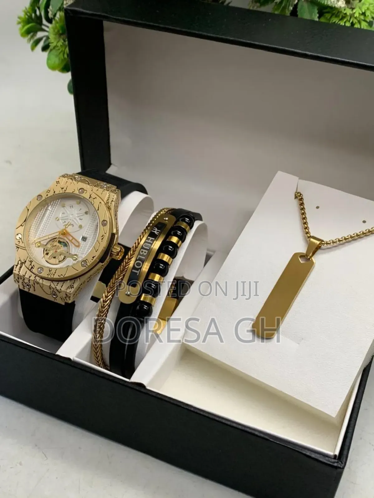 Hublot Watch, Bracelet Necklace Set for Him – Complete Gift Set