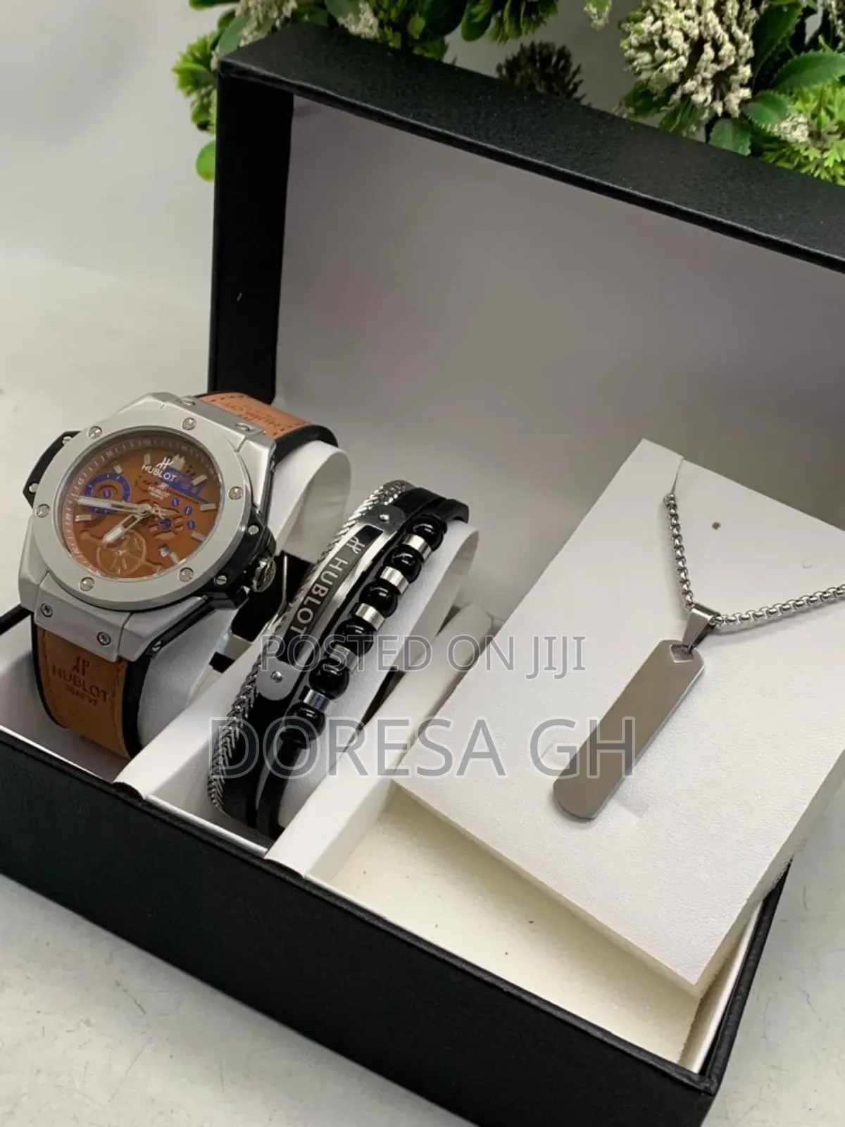 Hublot Watch, Bracelet Necklace Set for Him – Complete Gift Set