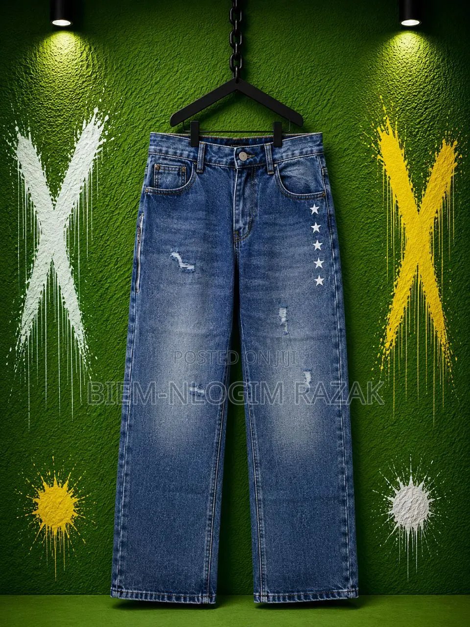 Saint Tears Nd Chrome Heart Baggy Jeans Available in Stock