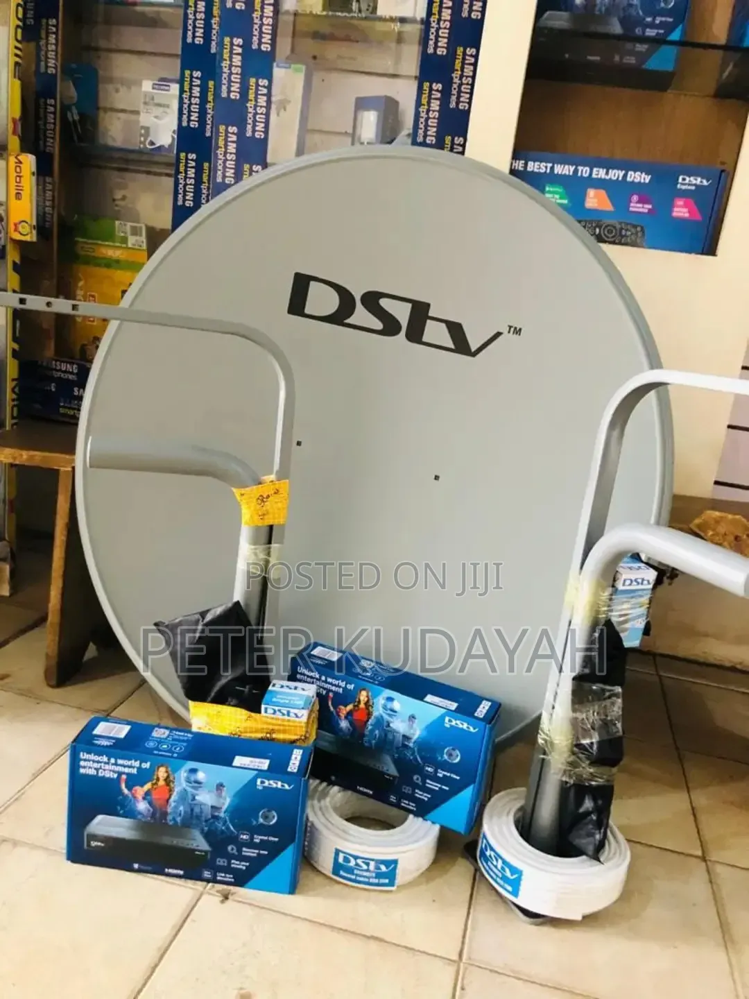 Free Installation + Dstv Decoder, Dish And All Accessories.