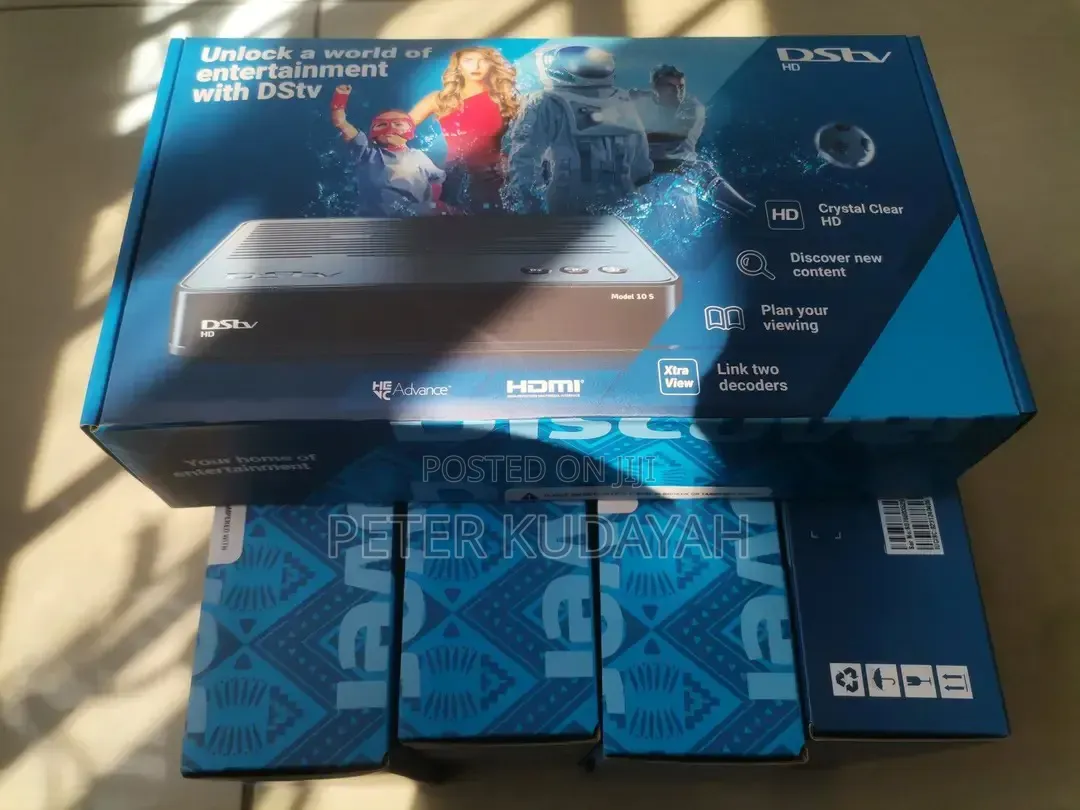 Free Installation + Dstv Decoder, Dish And All Accessories.