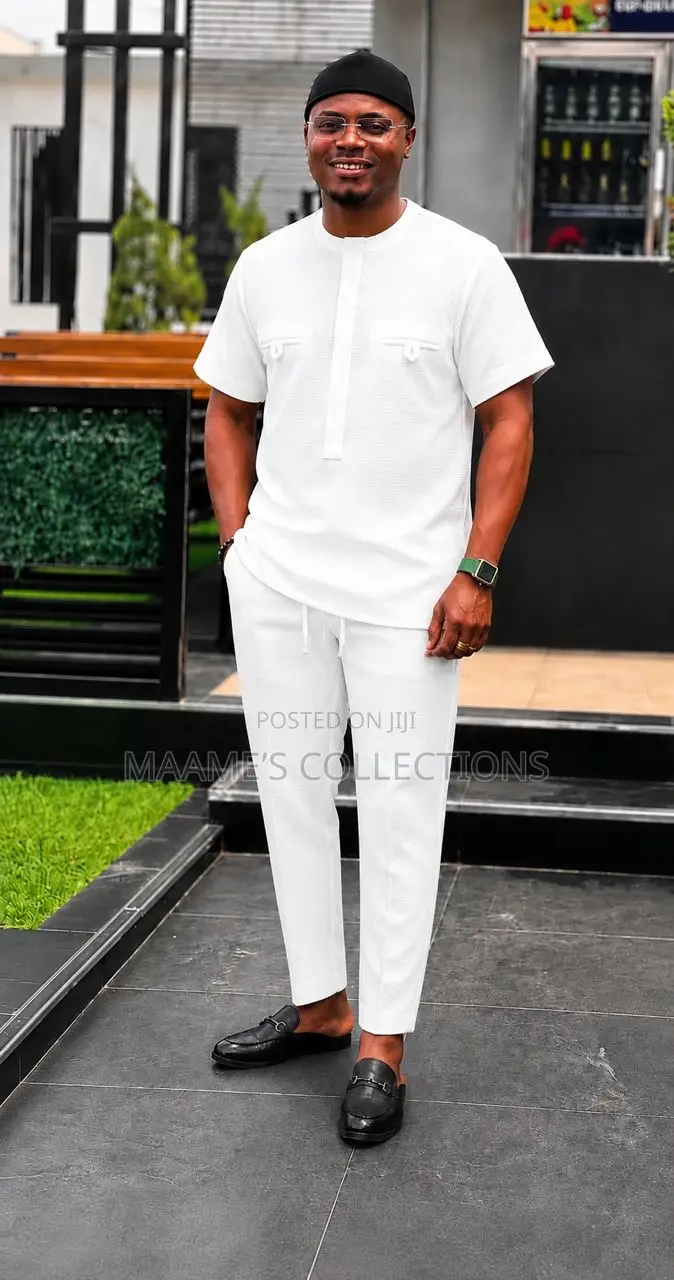 Men’S Elegant Simplicity Kaftan Top and Down 2-Piece ( Very Quality )