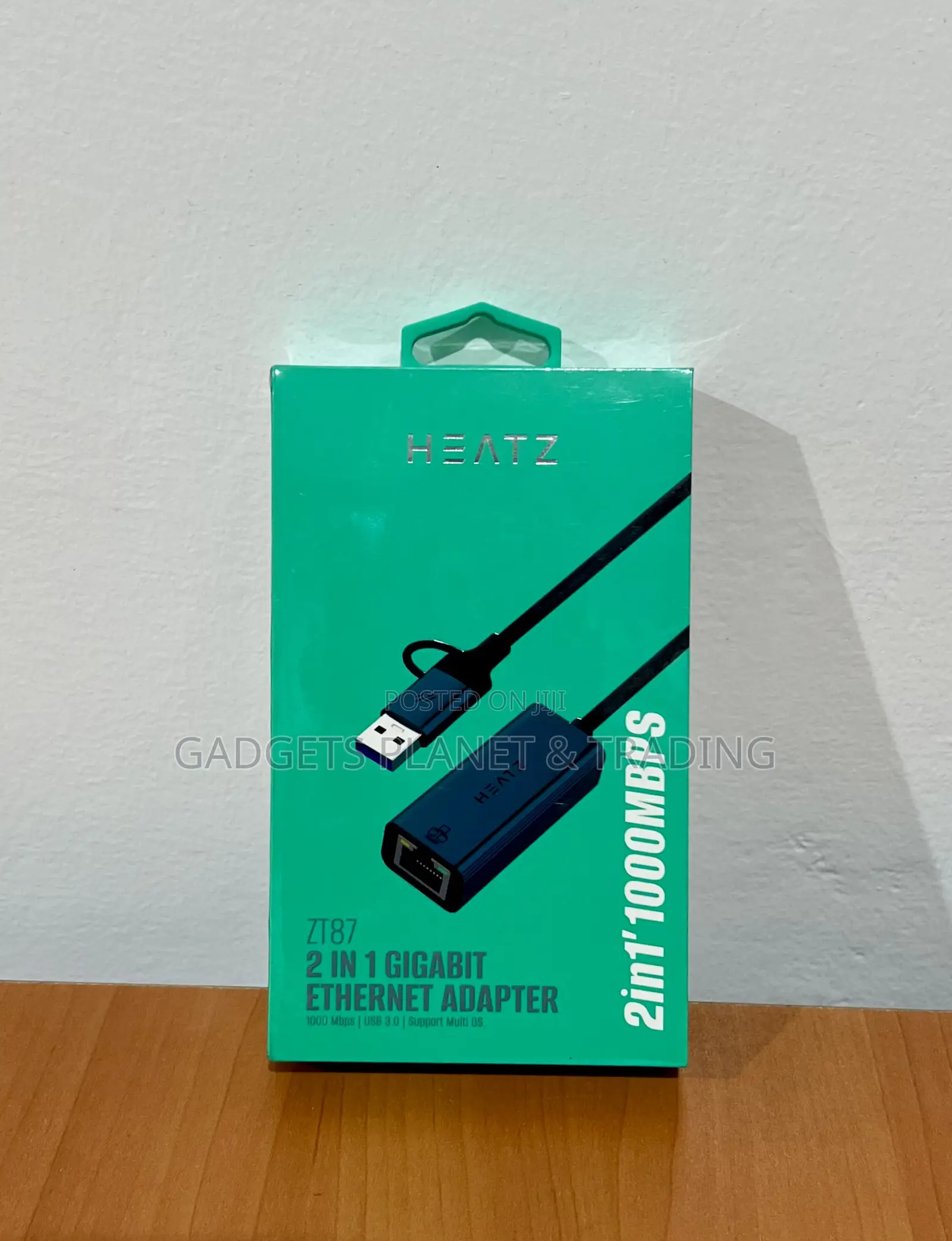 Heatz 1gbps 2-in-1 Ethernet Adapter With 500mm Cable
