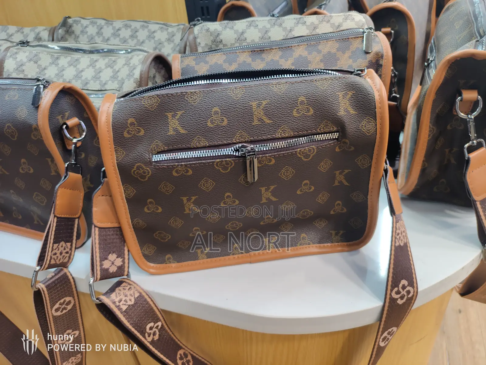 Women's Pu Leather Monogram Crossbody Shoulder Bag