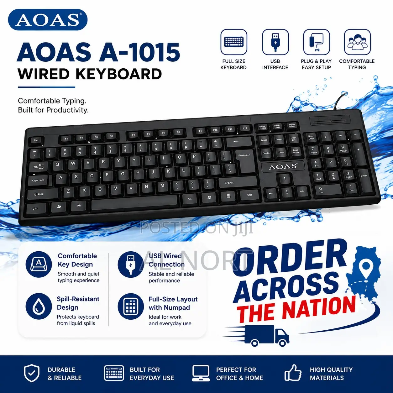 Aoas a-1015 Full-Size Usb Wired Keyboard