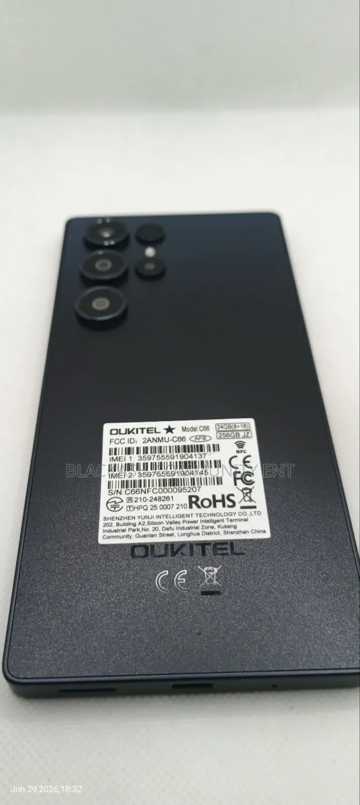 New Oukitel C62 Pro 256 GB Black