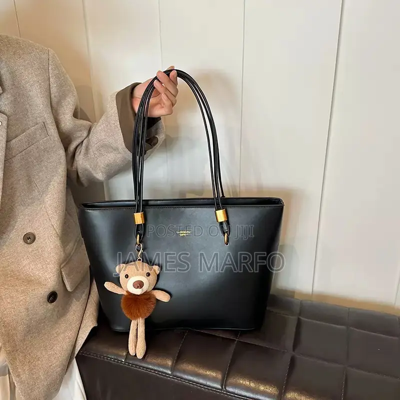 Leather Luxury Tote Bag With Pendant