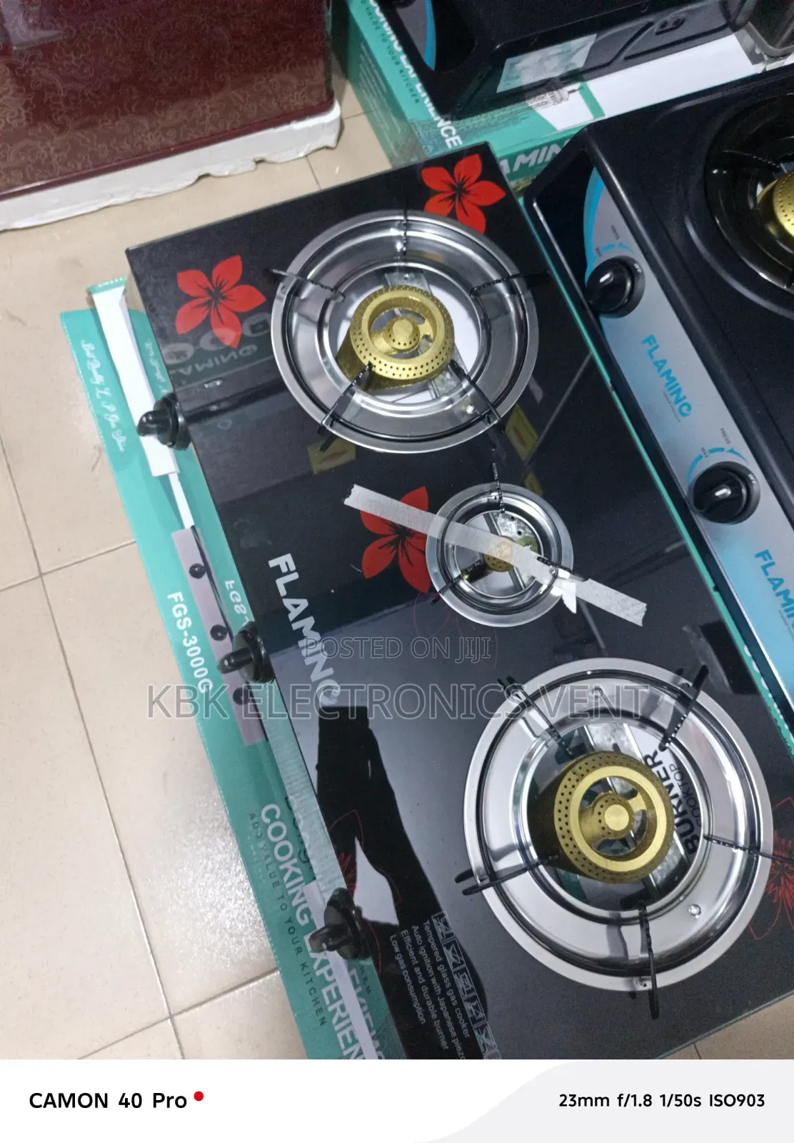 Flamino 3burner Tempered Glass Top