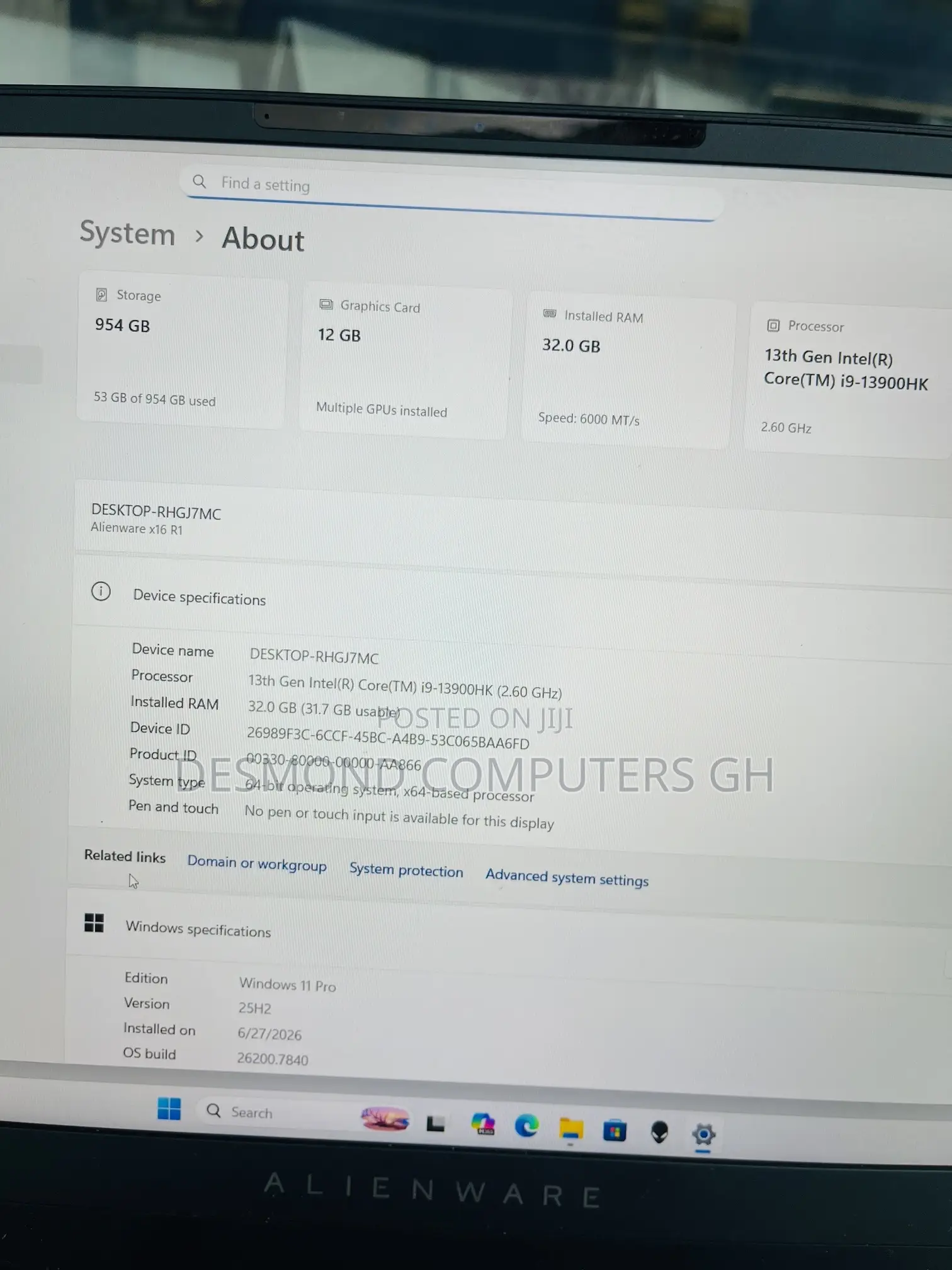 Laptop Alienware X16 r1 32GB Intel Core i9 SSD 1T