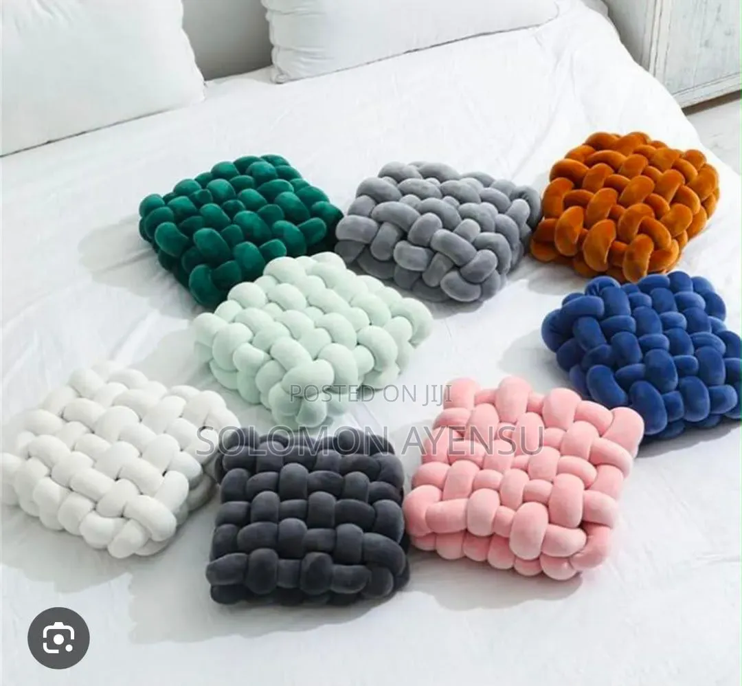 Quality Plush Square Shaped Knotted Throw Pillows Available