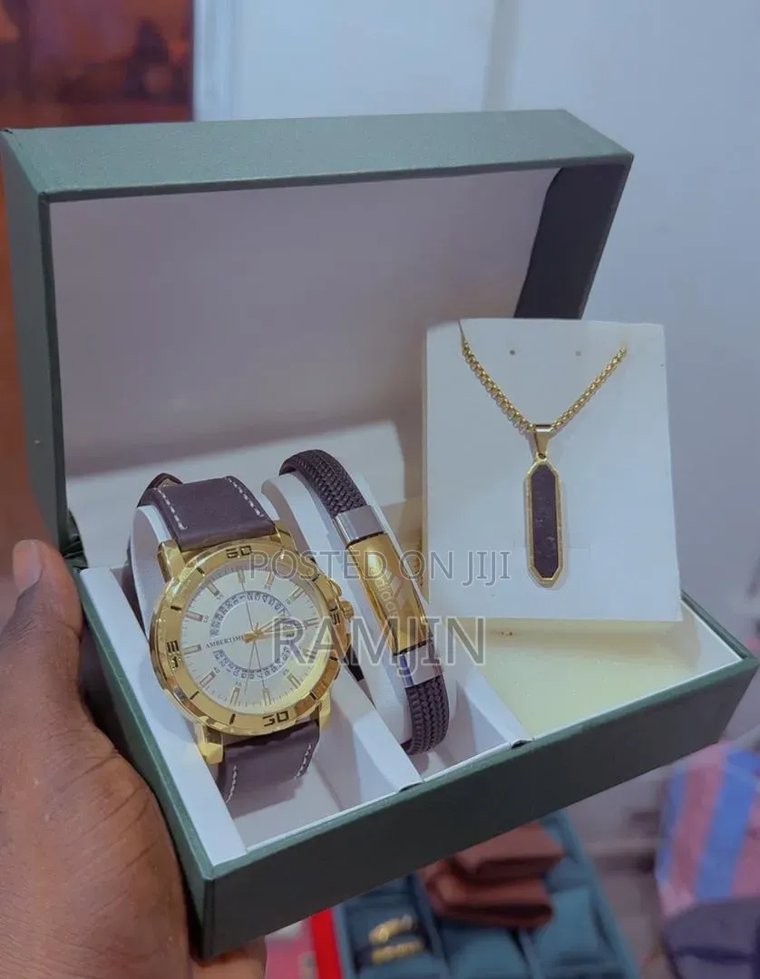 Men's Watches + Bracelet, Necklace Pendant, Set